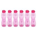 PEARLPET Trinity BPA-Free Plastic Water Bottle Set |Lightweight, Leak-Proof & Freezer Safe – Pack of 6 (1000ml Each), Pink