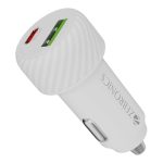 Zebronics 48W Car Charger with Dual Output – Type-C (30W) & USB (18W), PPS Tech, Rapid Charging, LED Indicator, for Smartphones, iPhones, Tablets, Earbuds (CC48 Plus, White)