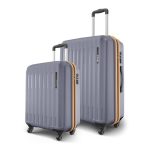Safari Genius Alley Set of 2 (Cabin + Medium) Trolley Bags Hard Case Polypropylene, 4 Spinner Wheels, 360 Degree Wheeling Luggage, Suitcase for Travel, Trolley Bags for Travel, Flintstone