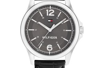 Tommy Hilfiger Analog Grey Dial Leather Strap Watch for Men