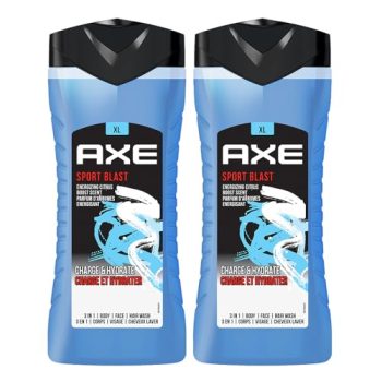 AXE Sport Blast 3-in-1 Body, Face & Hair Wash Invigorating Freshness | Cleanses & Energizes | Combo of 2 | 400ml