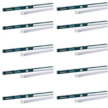 Bajaj 20W Cool Day Light LED Tubelight (Pack Of 10) | LED Tube Light For Home | IR Free | UV Free | Voltage Surge Protection Of 4 KV | Bright & Energy Efficient | White | 1 Yr Warranty
