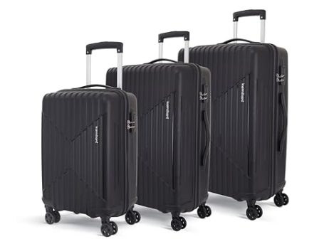 KAMILIANT by American Tourister Savvy|Trolley Bag Set of 3 (55+70+80 cms) for Travel| Hard Case Polypropylene (PP) Suitcase|360° 8-Wheel Spinner Luggage Trolley|Combination Lock|Black