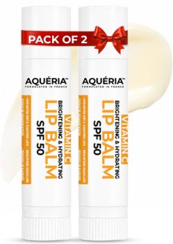 Aqueria Brightening & Hydrating Lip Balm SPF 50 for Dark & Pigmented Lips Unflavoured(Pack of: 2, 20 g)