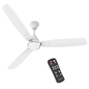 Polycab Wizzy Vibe 1200mm 5-Star BLDC Ceiling fan for Home with Remote| Energy Saving | High Air Delivery | 3+1 yr Warranty [Matt White]