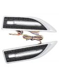 Aksmit Car Side Fender Light with 3 Colour Led Indicator Light (Silver) For Exuv300