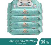 Mamma Love 99% Pure Water Baby Wet Wipes with Lid | Pack of 2 | 72 pcs/pack |(288 Wipes)