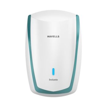 Havells Instanio 3L Instant Water Heater(Geyser)| Temp. Sensing LED Indicator| Rust & Shock Proof Body| ISI Marked|Warranty: 5 year on Inner Tank| High Rise Compatible (White Blue)
