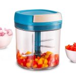 Wonderchef Pulse Vegetable String Chopper | Vegetable Cutter | 900ml | 6 Sharp Stainless-steel Blades for Precise Cutting | Transparent Bowl | Anti-slip Design | 1-Year Warranty