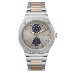 GUESS Jet Analog Watch for man with Grey Round Dial & Multicolor Stainless Steel Bracelet Band Water Resistant Men’s Wrist Watches – GW0795G2