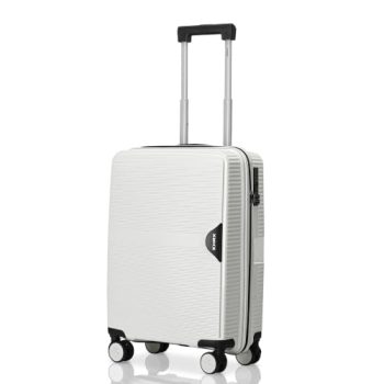 HRX Parabola Cabin Size Intergallcatic Grey Polypropylene Hard Shell Suitcase – Premium Travel Trolley Bag with 8 Spinner Wheels, Number Lock & Water Resistant Body
