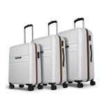 Aristocrat Atlas Set of 3 (Cabin+Medium+Large) Hard Case Trolley Bags, White