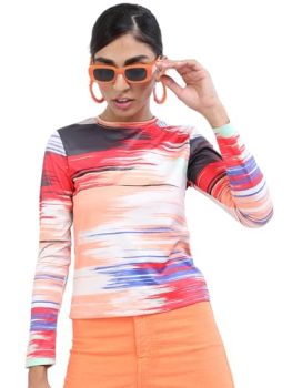 Tokyo Talkies Women Round Neck Full Sleeve Tops TTTP007286 Red XS