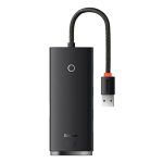 Baseus Lite Series USB Hub, 4-Port USB 3.0, 5Gbps Data Transfer, 25cm Cable, Black