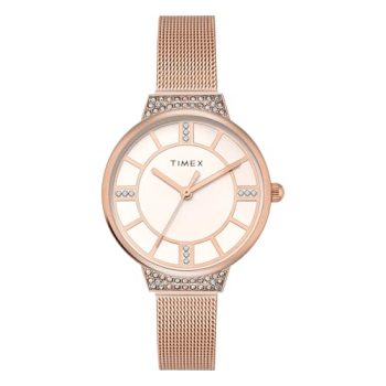TIMEX Rose Gold Round Dial Analog Women’s Watch – TWEL22402