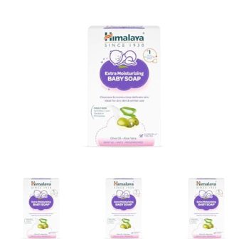 Himalaya Extra Moisturizing Baby Soap for Dry Skin | B3G1-125g Helps Lock In Moisture With Aloe-Milk Moisture Complex of Almond & Olive Oil | Clinically Tested | No. 1 Doctor Recommended Brand