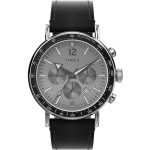 TIMEX Waterbury Standard Analog Watch for man with Silver Tone Round Dial & Black Plastic Strap Band Water Resistant Men’s Wrist Watches – TW2W47400UJ