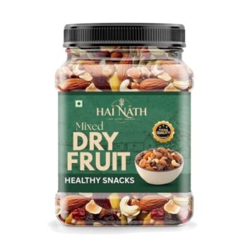 HAI NATH Mix Dry Fruits for eating – 500g | Mix Nuts, Seeds and Berries Pack | Trail Mix | Cashews | Almonds | Black Raisins | Golden Raisins