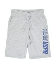 U.S. POLO ASSN. Regular Fit Boys Shorts – Mid Rise Waist, Brand Printed Kids Shorts – 12T, Grey