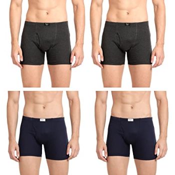 Pepe Jeans Innerwear Cotton Solid Trunk for Men – XL (Pack of 4) Charcoal Melange
