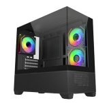 Cooler Master Elite 490 Computer Case- Black |3 X Pre-Installed Reverse Argb Fans|Upto 360mm AIO Support| mATX Motherboard Support |RTX 50 Series Upto 425mm |Type C Connector | Fish Tank Case