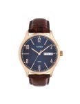 TIMEX Classics Analog Watch for man with Blue Round Dial & Brown Leather Strap Band Water Resistant Men’s Wrist Watches – TW0TG6515