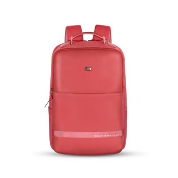 Gear Elevate Faux Leather 20L Water Resistant Anti-Theft 4 Compartment Backpack/Laptop Bag/Office Bag With Raincover For Men/Women (Pink)