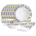 Larah by Borosil 27 Pieces Kora Opalware Dinner Set for Family of 6