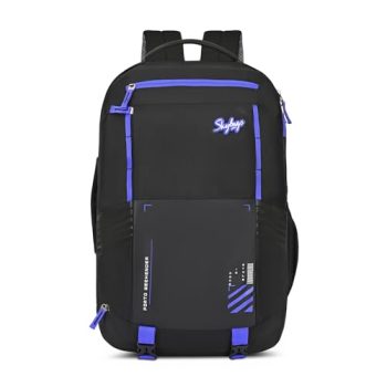 Skybags Porto Spacious 40L Weekender Backpack, 2 Compartments, Black-Blue