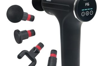 AGARO Galaxy Massager Machine, Handheld Deep Tissue Massage Gun, 4 Heads, 6 Speed, Rechargeable Percussion Massager for Muscle Relief & Relaxation, for Neck, Shoulder, Back, Foot & Full Body, Black