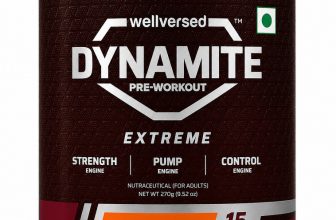 Wellversed Dynamite Pre-Workout EXTREME 15 Servings| For Hardcore Athletes | High-Stim Pre Workout(270 g, Valencia Orange)