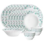 Larah by Borosil 19 Pieces Stardust Opalware Dinner Set for Family of 6