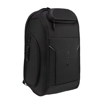 F Gear Hex Black 30L Anti-Theft Tech Laptop Backpack, USB & Type-C, Lock