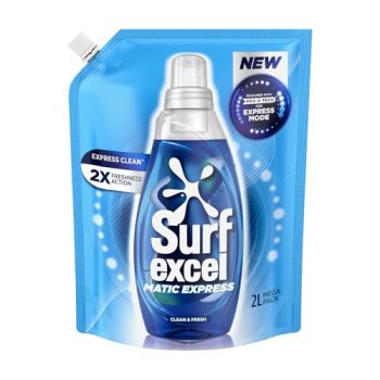 Surf Excel Matic Express Liquid Detergent, Express Clean with 2X Freshness Action 2ltr pouch