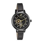 Sonata Unveil Black Dial Women Analog Watch with Leather Strap-NR8141NL03