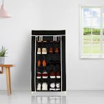 Amazon Brand – Solimo Foldable Shoe Rack, 5 Layer, Black, Premium, Alloy Steel, Plastic