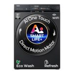 Haier Smart Choice 12 Kg AI Color Panel, One-Touch Smart Wash, Fabric Detection Fully Automatic Front Load Washing Machine with In-Built Heater,WI-FI, Black (HW120-DM14F9BKU1)
