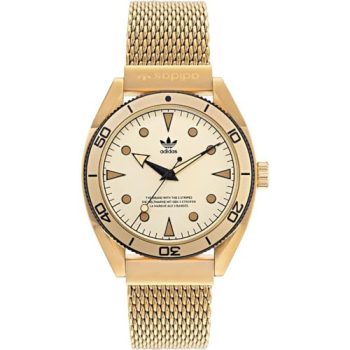adidas Men Stainless Steel Originals Analog Gold Dial Watch-Aofh22004, Band Color-Gold
