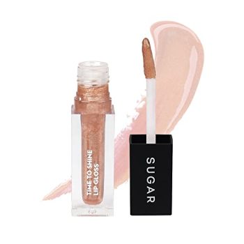 SUGAR Cosmetics – Time To Shine – Lip Gloss – 10 Princess Aurora (Golden beige with Shimmer) – 4.5 gms – High Shine Lip Gloss with Jojoba Oil