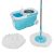 Amazon Brand – Presto! Elite Spin Mop with Steel Wringer and Auto-fold Handle, Blue, 2 Refills
