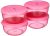Amazon Brand – Solimo Polypropylene Nestable Round Container 600 Ml Set Of 4, Pink