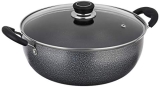 Amazon Brand – Solimo Non Stick Kadhai with Glass Lid