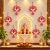 Lotus Hanging for Decoration | Handmade Wall Decor with Jhumki Style | Set of 6 Pink/Rani | Export Quality Lotus Hanging for Home, Temple & Pooja Room | Diwali, Wedding & Festival Decor