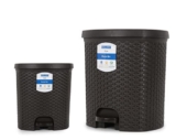 Kolorr Magnum Dustbin Combo Pack of 2 Plastic Pedal Dustbins/Trash Can/Garbage Waste Bin with Lid for Home, Kitchen, Office, Bathroom & Washroom – 6+ 14 Liters (Dark Brown)