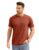 AWG ALL WEATHER GEAR Men Waffle Knit Regular Fit Solid Crew Neck T-Shirt | Tees for Man | Textured Half Sleeve Stylish T-Shirt’s | Rust, Medium