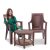 MAHARAJA Classic Plastic Table & Chair Set | Elegant Design, Sturdy Build | Perfect for Home, Office & Garden Use (Brown, 2 Chair+1 Table)