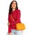 POPWINGS Casual Hooded Sweatshirt – Solid Red for Women – Latest Stylish Winter Wear