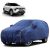 Sulfar 100% Water Resistant Car Body Cover Compatible with Mirror for Mahindra XUV 3XO (Triple Stitched, Full Bottom Elastic, Blue Tafetta with Yellow Piping)
