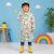Crackles Kids Printed Raincoat for Boys & Girls, Hooded Waterproof Rain Coat with Full Sleeves and Front Button Closure, for 8-11 Years Girls and Boys, Child Height 110–130 cms