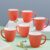 Larah by BOROSIL 6pc Opalware Curl Sunset Orange Tea/Coffee Mug Set (200 ml Each) | Microwave & Dishwasher Safe, Bone-Ash Free | Crockery Set Ideal for Daily Use & Gifting